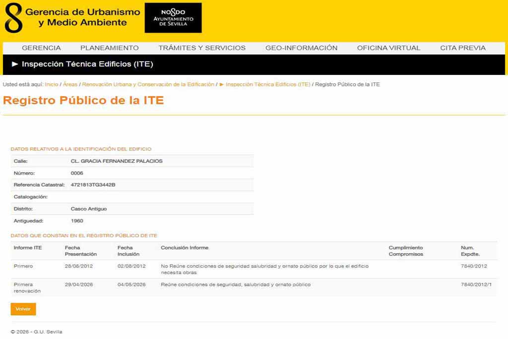 ¿Qué es el Registro Público de la ITE de Sevilla?